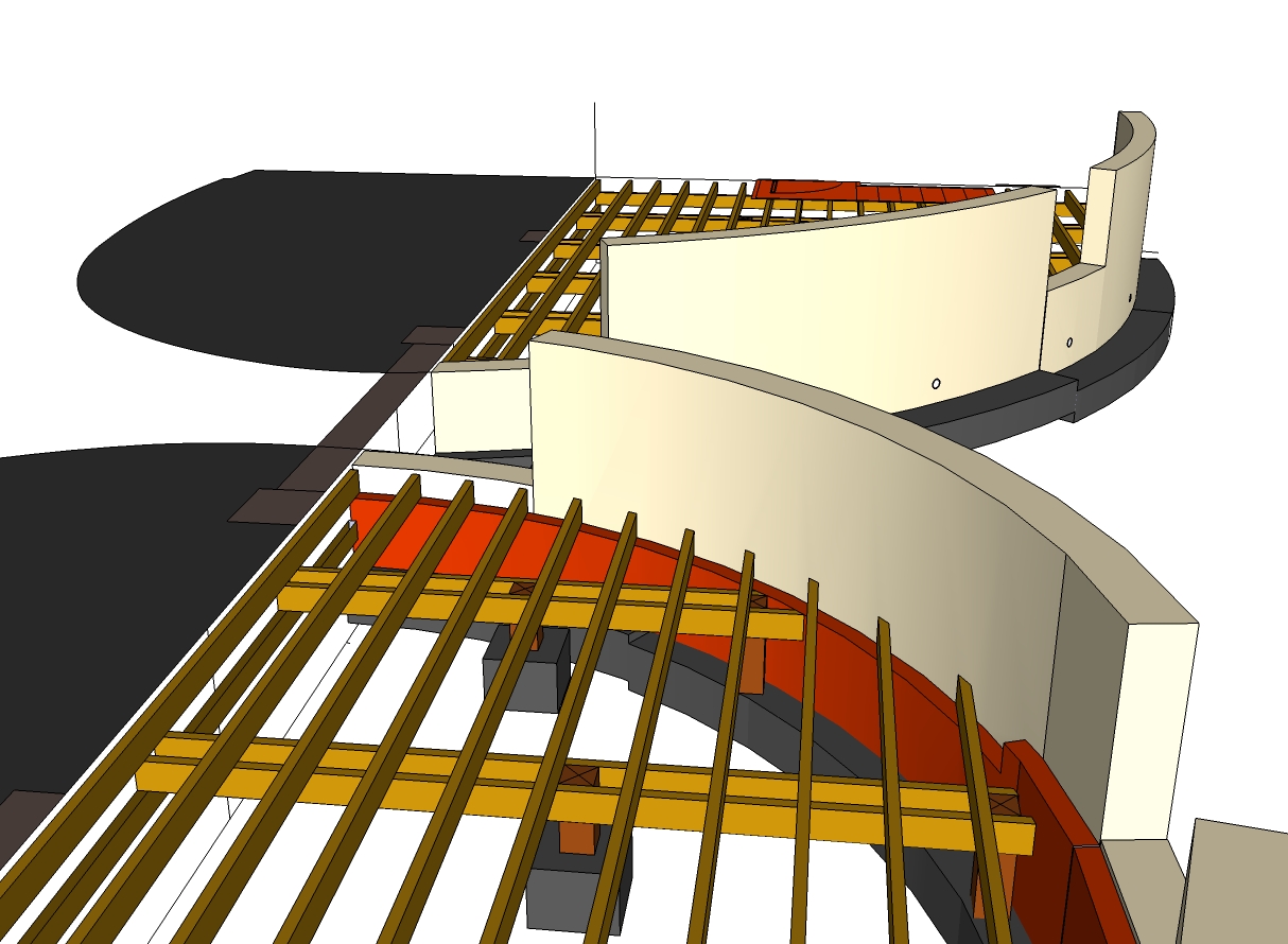 CAD visualisation of new landscape scheme decking construction 1